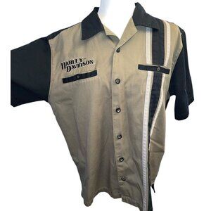 Harley Davidson Motorcycles Collared Short Sleeve Button Up Shirt Size Med